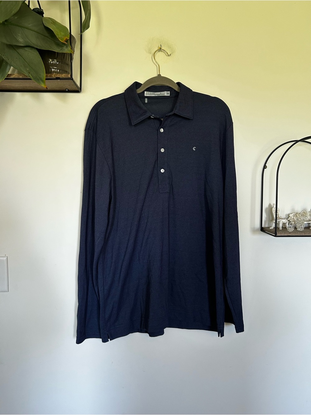Criquet‎ Blue Collared Long Sleeve Shirt Size Large